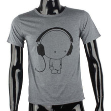 Load image into Gallery viewer, Fashion Men Boy High Quality Tees Short Sleeve O-Neck Earphone T Shirt Men Clothes