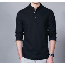 Load image into Gallery viewer, Men Long Sleeved Shirt Men Cotton and Linen Shirt