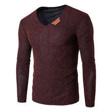 Load image into Gallery viewer, T-Shirt Men Spring Autumn Men Solid Neck Long Sleeve Top Tees T Shirt Slim Male